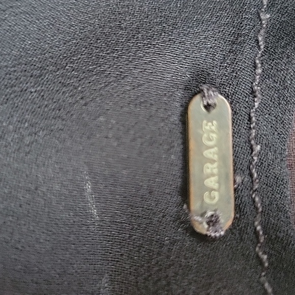 Garage Sheer Button Up Long Sleeve Shirt Top Sz S Black - Picture 9 of 11